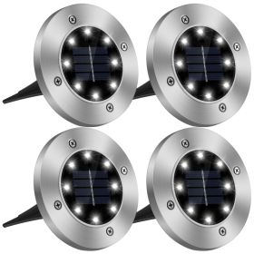 4Pcs Solar Powered Ground Light For Outdoor Garden Decoration IP65 Waterproof Buried In-Ground Lamp Decorative Path Deck Lawn Patio Lamp