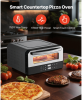Pizza Oven-12-inch Electric Pizza Oven with Pizza Stone, 750°F (350°C) Maximum Temperature, 1700W Power, 360° Air Circulation