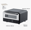 Pizza Oven-12-inch Electric Pizza Oven with Pizza Stone, 750°F (350°C) Maximum Temperature, 1700W Power, 360° Air Circulation