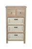 Safari Occasional Table With Drawers & Rattan Basket