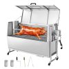 Rotisserie Grill, 38W BBQ Outdoor Pig & Lamb Spit Roaster, Charcoal Spit Roaster with 132 LBS Capacity, Wheels & 4-Level Height