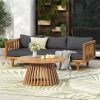 PATIO FURNITRE SETS : CLAREMONT 3 SEATER DAYBED + ACACIA WOOD TABLE