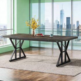 Wood Dining Table, Farmhouse 70.8" Kitchen Table for 6 People