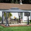 13x10 Outdoor Patio Gazebo Canopy Tent With Ventilated Double Roof And Mosquito net(Detachable Mesh Screen On All Sides),Suitable for Lawn, Garden