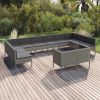 Garden Lounge Set Grey PE rattan Large Modular