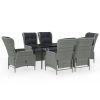 Garden Dining Set Light grey, Black