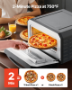 Pizza Oven-12-inch Electric Pizza Oven with Pizza Stone, 750°F (350°C) Maximum Temperature, 1700W Power, 360° Air Circulation
