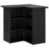 Garden Bar Set Black Poly Rattan, Powder-coated Steel Large