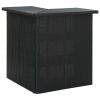 Garden Bar Set Black Poly Rattan, Powder-coated Steel Large