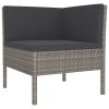 Garden Lounge Set Grey PE rattan Large Modular
