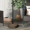 Umbrella Stand Round Fillable Base for 1.5 2 Poles Outdoor Lawn Deck Brown