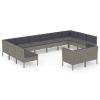 Garden Lounge Set Grey PE rattan Large Modular