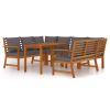 Patio Dining Set Dark grey, Natural wood