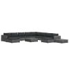 Patio Lounge Set Set of 12 Gray