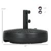 Umbrella Stand for 1.5" or 2" Umbrella Poles, Round Fillable Umbrella Base for Outdoor, Lawn, Deck, Black