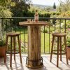 Bar Table with 2 Barstools, Pub Cocktail Table Bar Table with Chairs