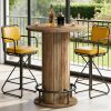 Bar Table, Round Bistro Pub Table with Footrest for Dining Coffee Cocktail(Only Table)