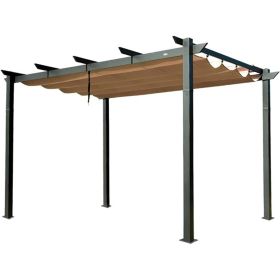 Outdoor Retractable Pergola with Weather-Resistant Sun Shade Canopy, Aluminum Pergola Gazebo for BBQ, Party, Wedding, Patio, Backyard, Deck, Garden (Color: as Pic)